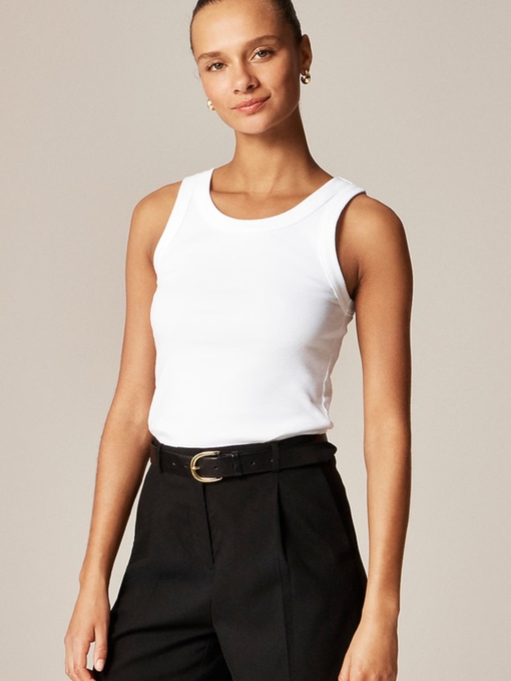J crew white New perfect-fit high-neck tank top